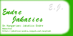 endre jakatics business card